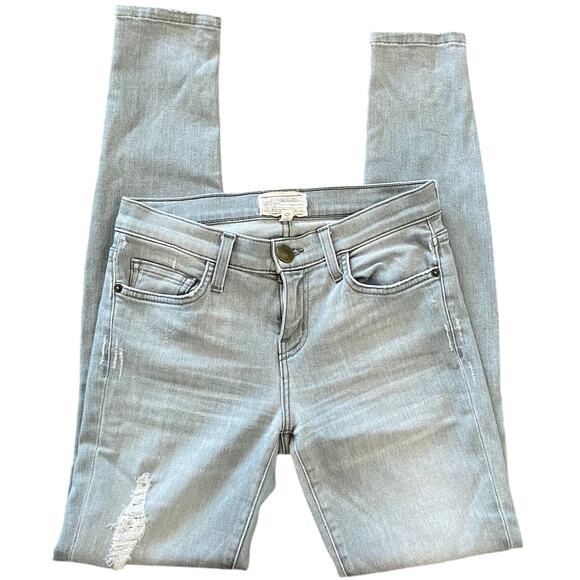 Current/Elliott Jeans Women's Size 26 Gray Distressed Ankle Skinny Jeans - Picture 2 of 10